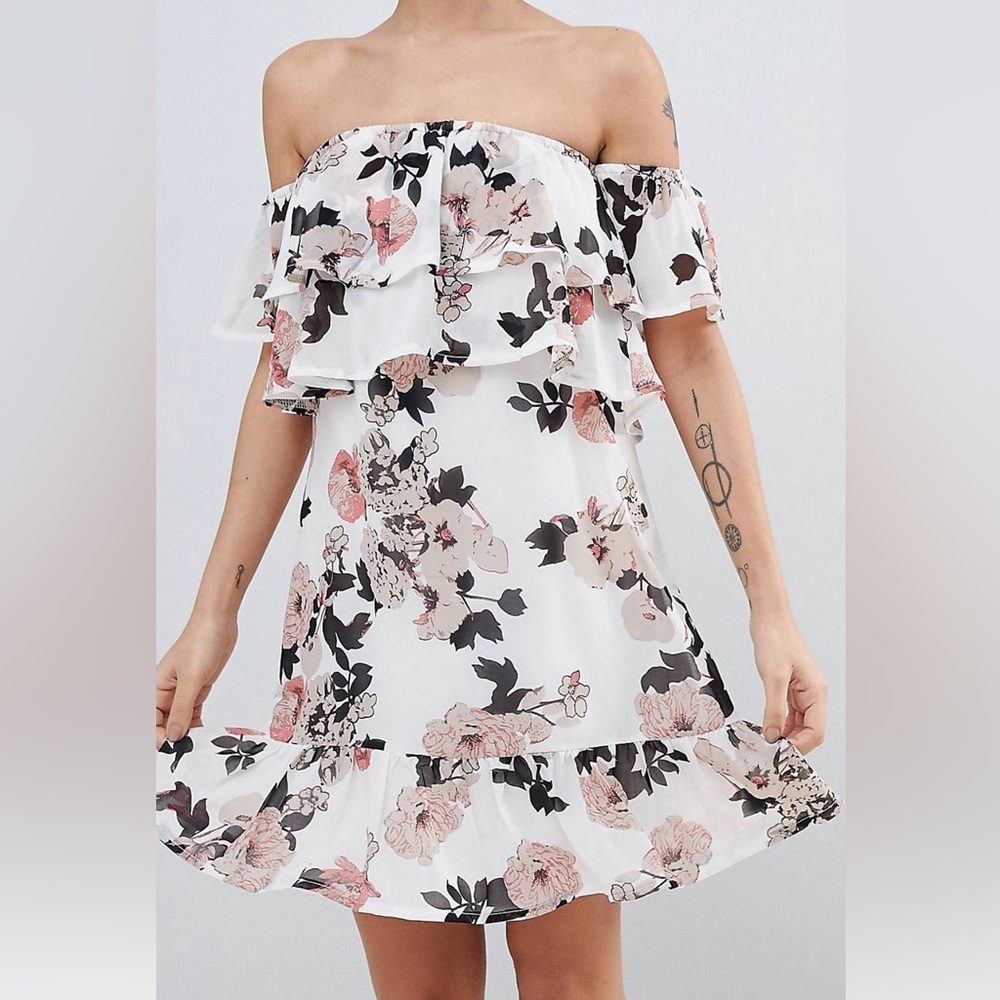 Parisian Floral ruffle dress